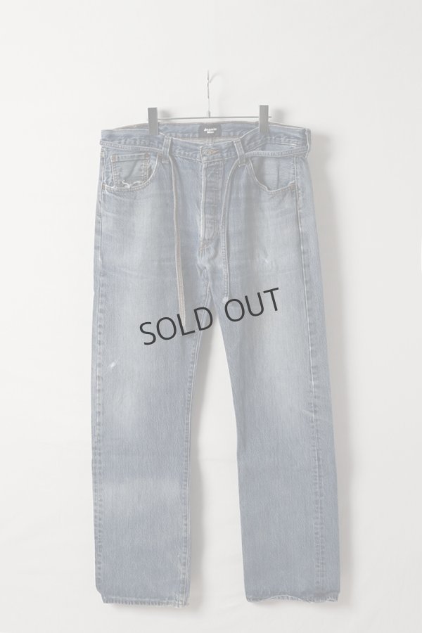 画像1: Jeanie Blue ジーニーブルー Over Size Repair Denim（W/Inseam Code)/XLサイズ-A{-BEA} (1)