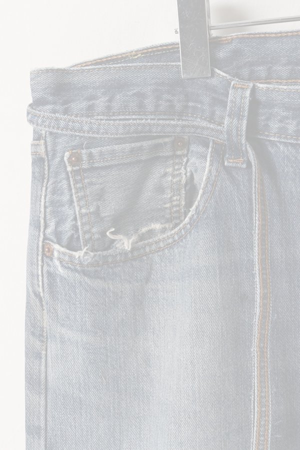 画像3:   Jeanie Blue ジーニーブルー Over Size Repair Denim（W/Inseam Code)/XLサイズ-A {-BEA}  :JB008-XL-A  (3)