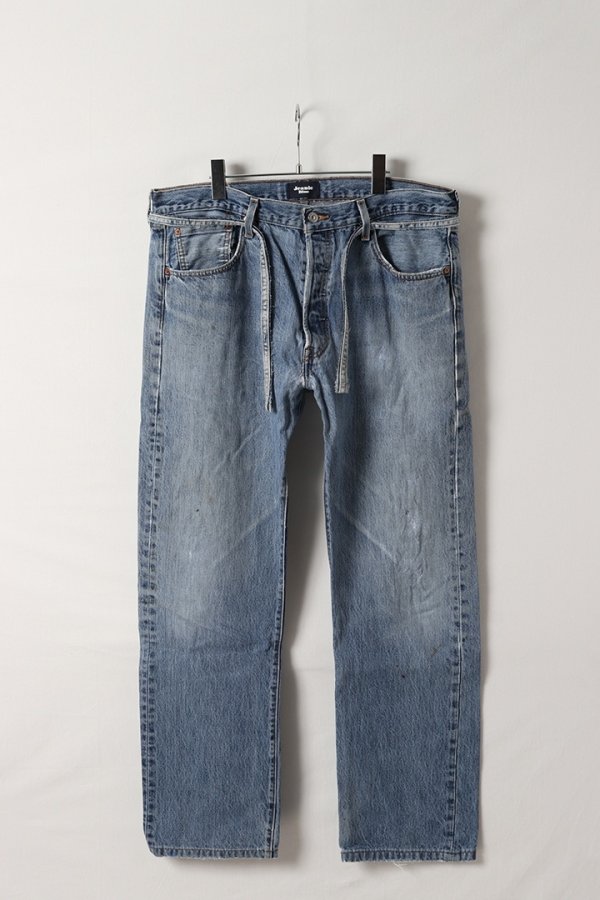 画像1: Jeanie Blue ジーニーブルー Over Size Repair Denim（W/Inseam Code)/XLサイズ-B{-BEA} (1)