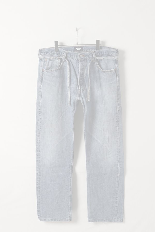 画像1:  {SOLD} Jeanie Blue ジーニーブルー Over Size Repair Denim（W/Inseam Code)/XLサイズ-B {-BEA}  :JB008-XL-B  (1)