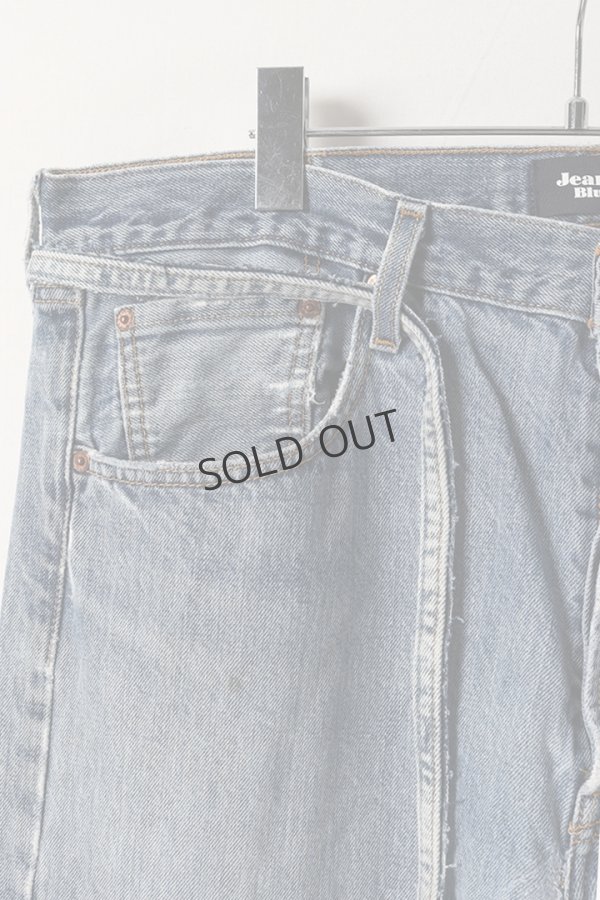 画像3: {SOLD}Jeanie Blue ジーニーブルー Over Size Repair Denim（W/Inseam Code)/XLサイズ-B{-BEA} (3)