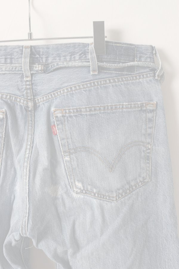 画像6:  {SOLD} Jeanie Blue ジーニーブルー Over Size Repair Denim（W/Inseam Code)/XLサイズ-B {-BEA}  :JB008-XL-B  (6)