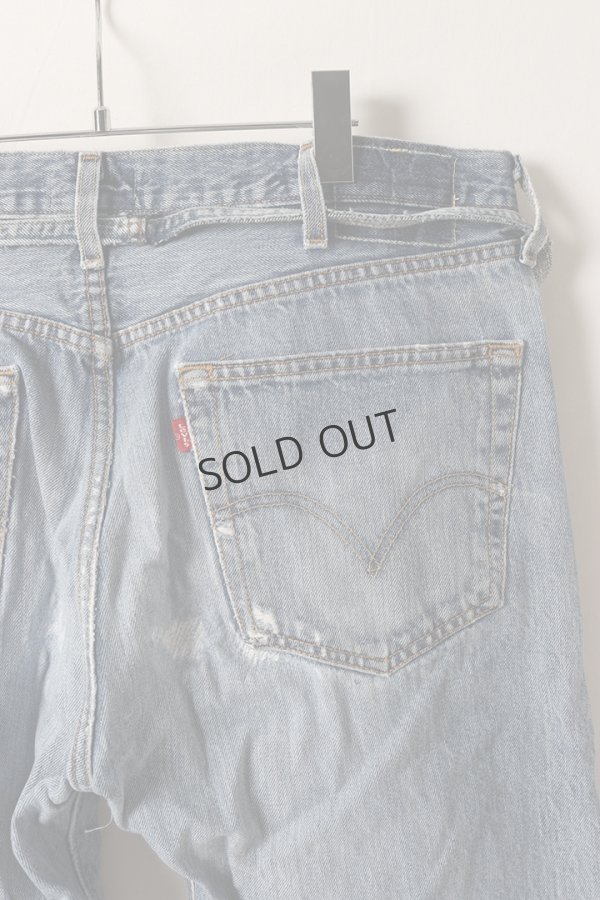 画像6: {SOLD}Jeanie Blue ジーニーブルー Over Size Repair Denim（W/Inseam Code)/XLサイズ-B{-BEA} (6)