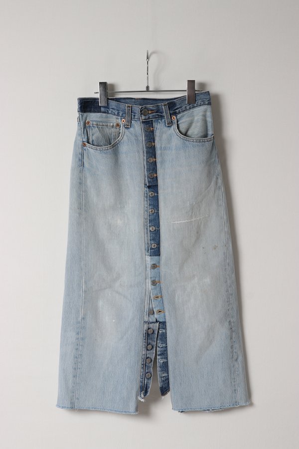 画像1: Jeanie Blue ジーニーブルー Button Fly Skirt{-BES} (1)