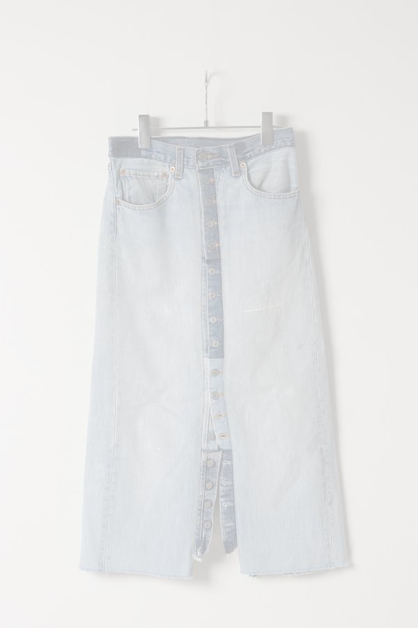 画像1:  {SOLD} Jeanie Blue ジーニーブルー Button Fly Skirt {-BES}  :JB015  (1)