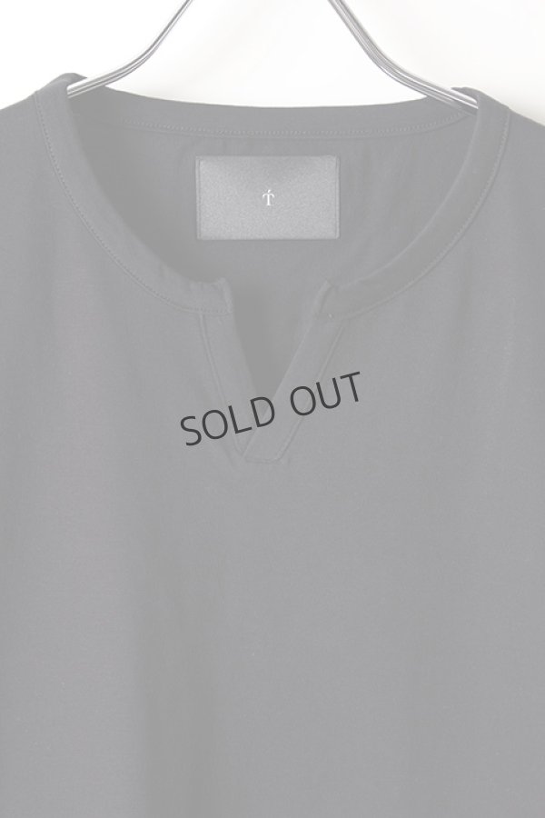 画像4: {SOLD}T' ティー "SEA ISLAND COTTON" LUXSIC 100％(20/1) Key Neck Short Sleeve BASIC{K01-BLK-AIS} (4)