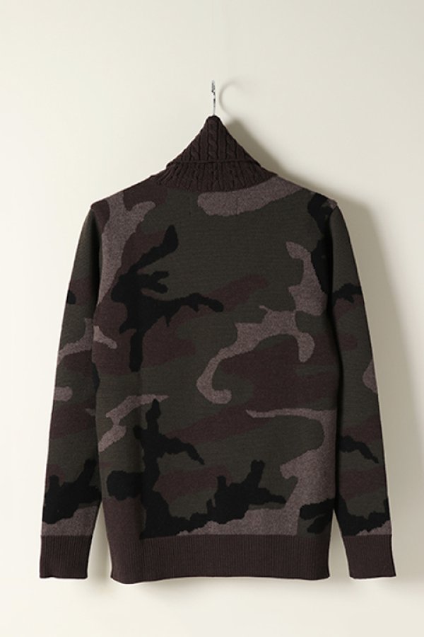 画像5: 【 30%OFF セール49,500円→34,650円】 AKM エイケイエム CASHWOOL CAMO TURTLE NECK{-AEA} (5)