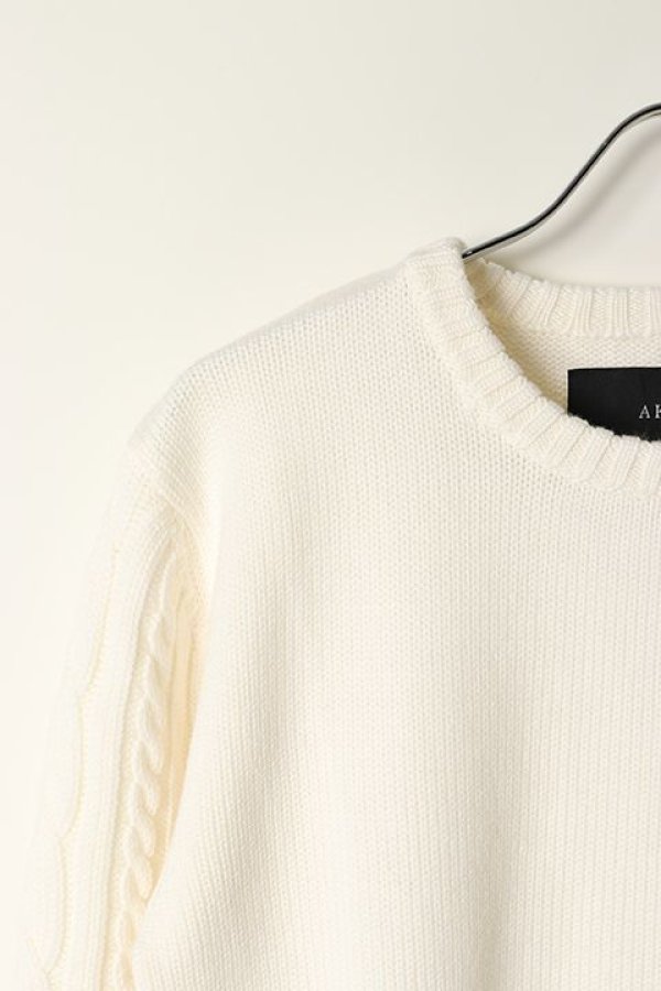 画像2: 【 30%OFF セール44,000円→30,800円】 AKM エイケイエム CASHWOOL CABLE CREW{-AFA} (2)