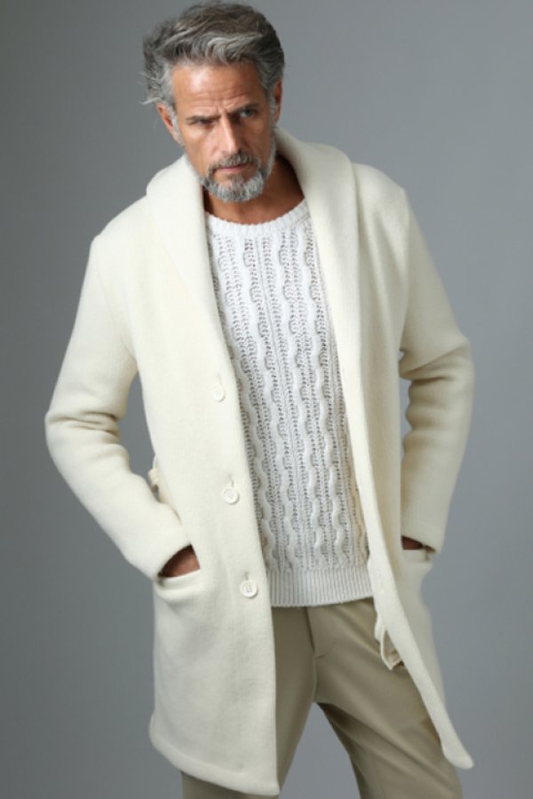 画像4: 【 30%OFF セール148,500円→103,950円】 AKM エイケイエム SPONGE MERINO【PLAIN】 SHAWL GOWN{-AHA} (4)