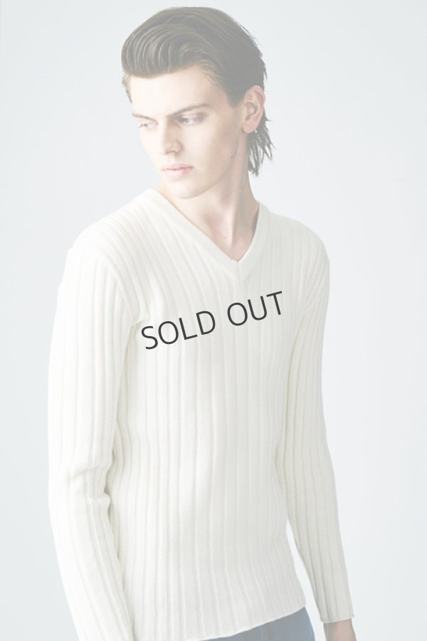 画像1: {SOLD}AKM エイケイエム RIB V-NECK{-AHA} (1)