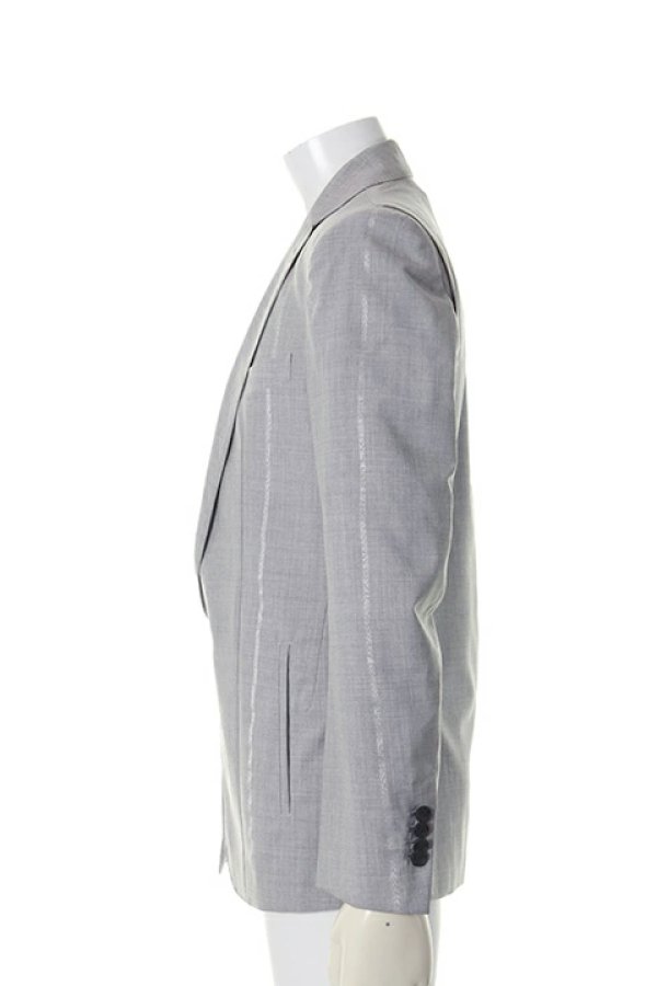 画像4: 【 50%OFF セール77,000円→38,500円】 kiryuyrik キリュウキリュウ SILVER 925 STRIPE POPLIN MACHI JACKET{KD-HJ13MACHI-101-1GRY-AHS} (4)
