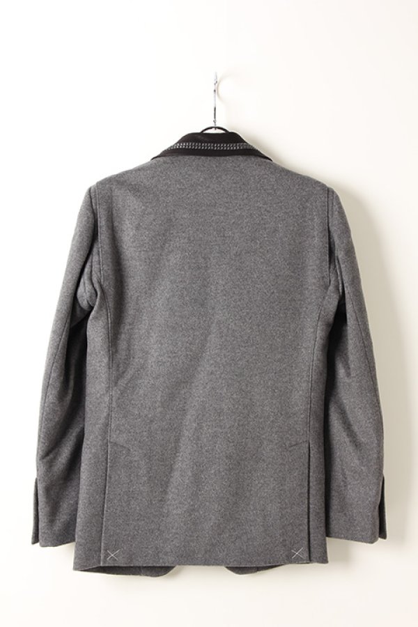 画像3: 【 50%OFF セール91,300円→45,650円】 kiryuyrik キリュウキリュウ Casimmer Beaver Studs Collar Jacket{KI-HJ22-101STD-1GRY-AIA} (3)