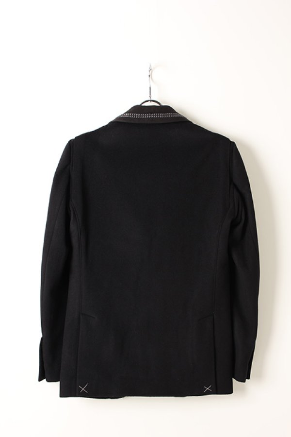 画像2: 【 50%OFF セール91,300円→45,650円】 kiryuyrik キリュウキリュウ Casimmer Beaver Studs Collar Jacket{KI-HJ22-101STD-2BLK-AIA} (2)