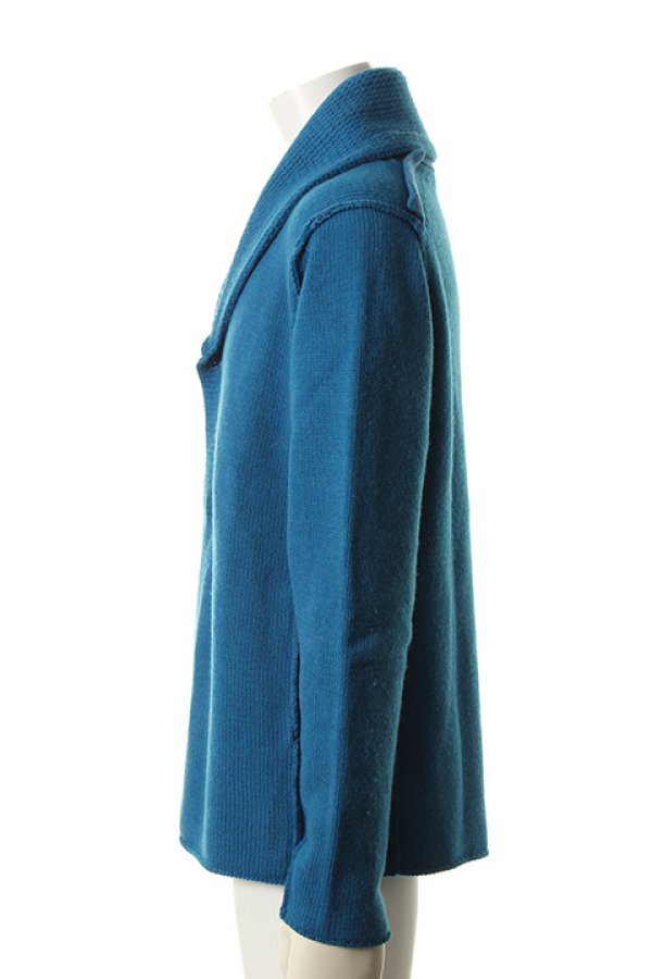 画像3: VADEL バデル pigment dyed blast finish 3 hook shawl cardigan{-ADA} (3)