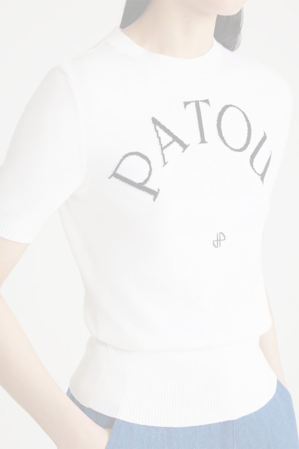 画像2:   PATOU パトゥ エコフレンドリーコットンブレンド パトゥ ジャカードニット トップ{-BDA} (2)