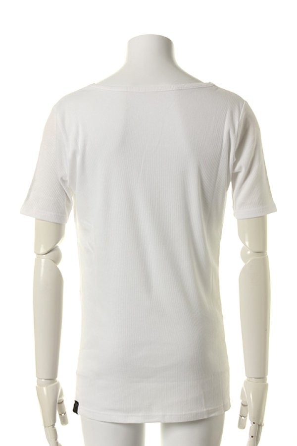 画像2: 【 50%OFF セール16,500円→8,250円】 【underbar 15th Exclusive】kiryuyrik キリュウキリュウ Drape Neck T-Shirts with Swarovski crystal{KX-HT13KAI-15UBCHO-1WHT-AFS} (2)