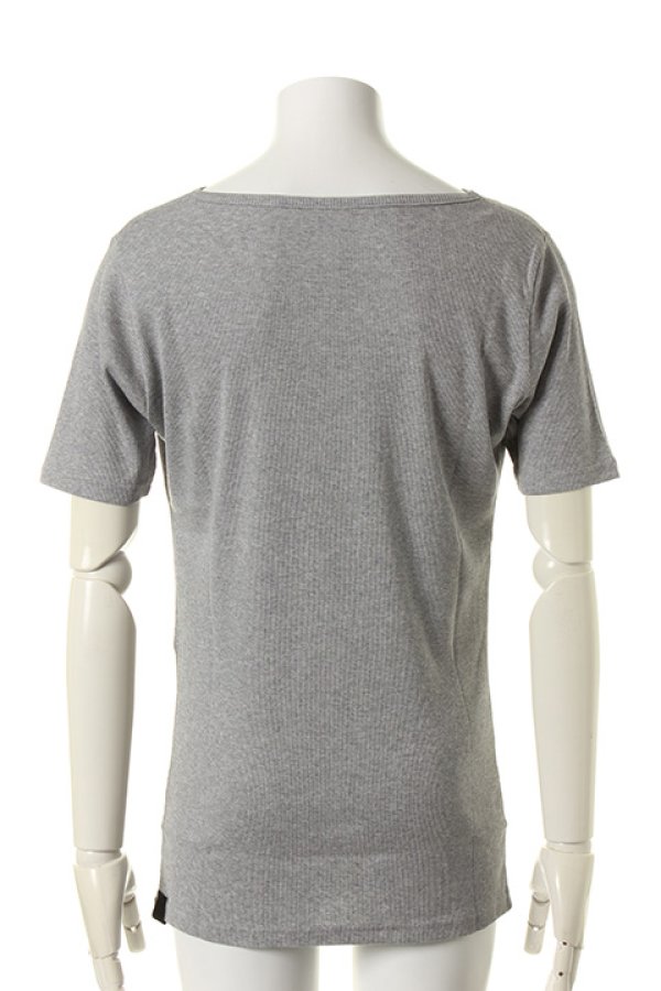 画像2: 【 50%OFF セール16,500円→8,250円】 【underbar 15th Exclusive】kiryuyrik キリュウキリュウ Drape Neck T-Shirts with Swarovski crystal{KX-HT13KAI-15UBCHO-2GRY-AFS} (2)