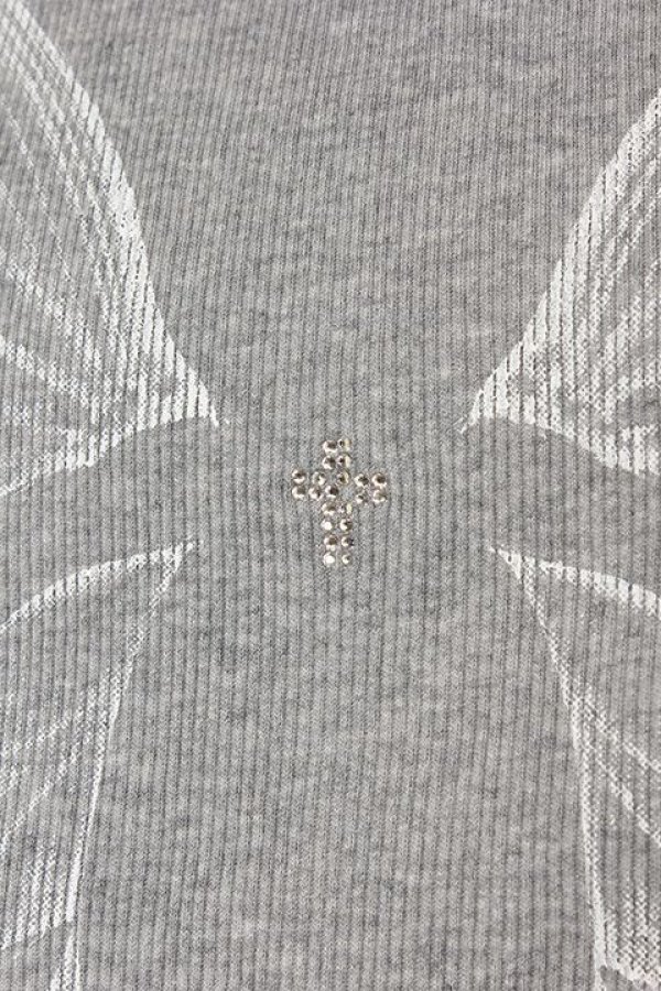 画像5: 【 50%OFF セール16,500円→8,250円】 【underbar 15th Exclusive】kiryuyrik キリュウキリュウ Drape Neck T-Shirts with Swarovski crystal{KX-HT13KAI-15UBCHO-2GRY-AFS} (5)