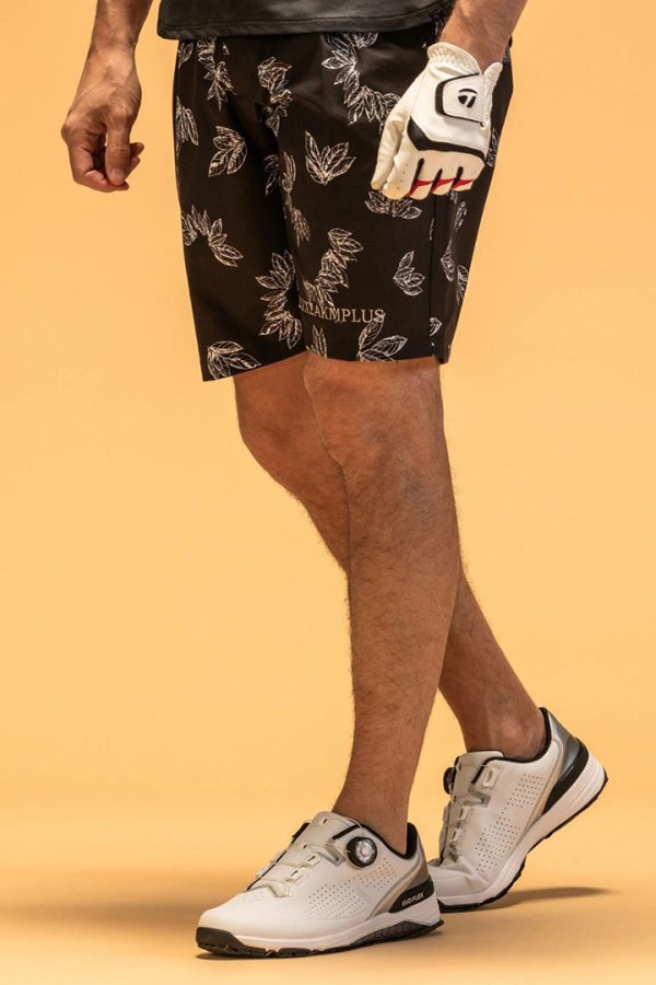 画像2: LUXEAKMPLUS リュクスエイケイエムプラス ゴルフ ローレルパターンショーツ(撥水 / UVカット){-BES} (2)