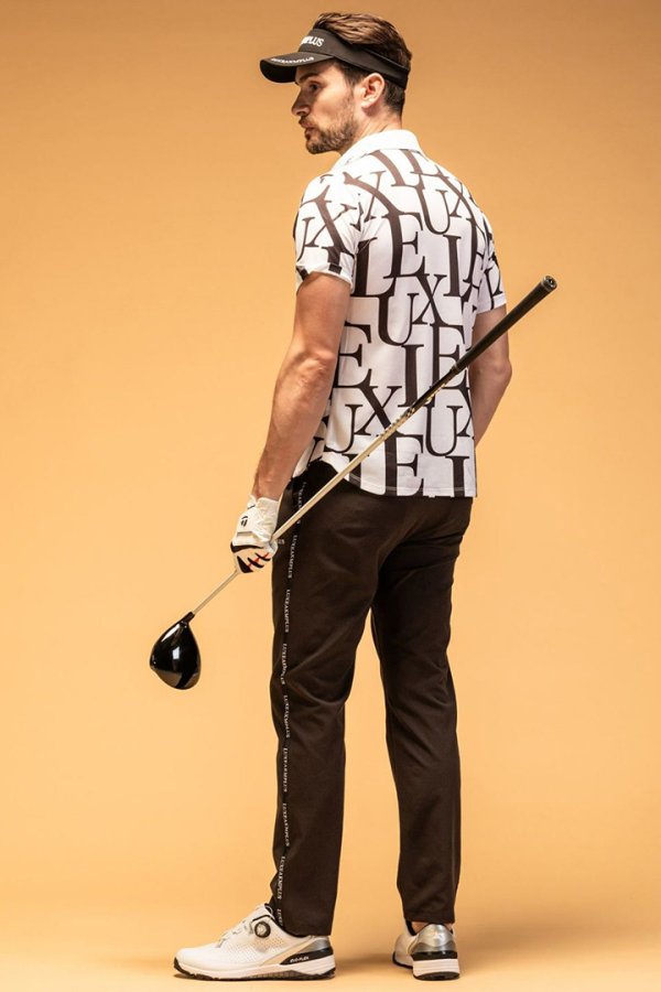 画像8: LUXEAKMPLUS リュクスエイケイエムプラス ゴルフ 総柄半袖ポロシャツ(吸水速乾){-BES} (8)