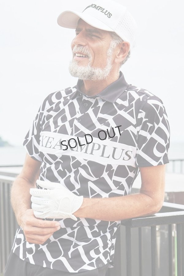 画像1: LUXEAKMPLUS リュクスエイケイエムプラス ゴルフ ダイアゴナルパターン半袖ポロシャツ(吸水速乾){-BES} (1)