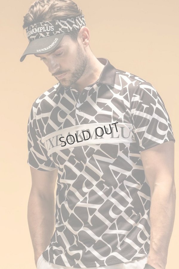 画像4: LUXEAKMPLUS リュクスエイケイエムプラス ゴルフ ダイアゴナルパターン半袖ポロシャツ(吸水速乾){-BES} (4)