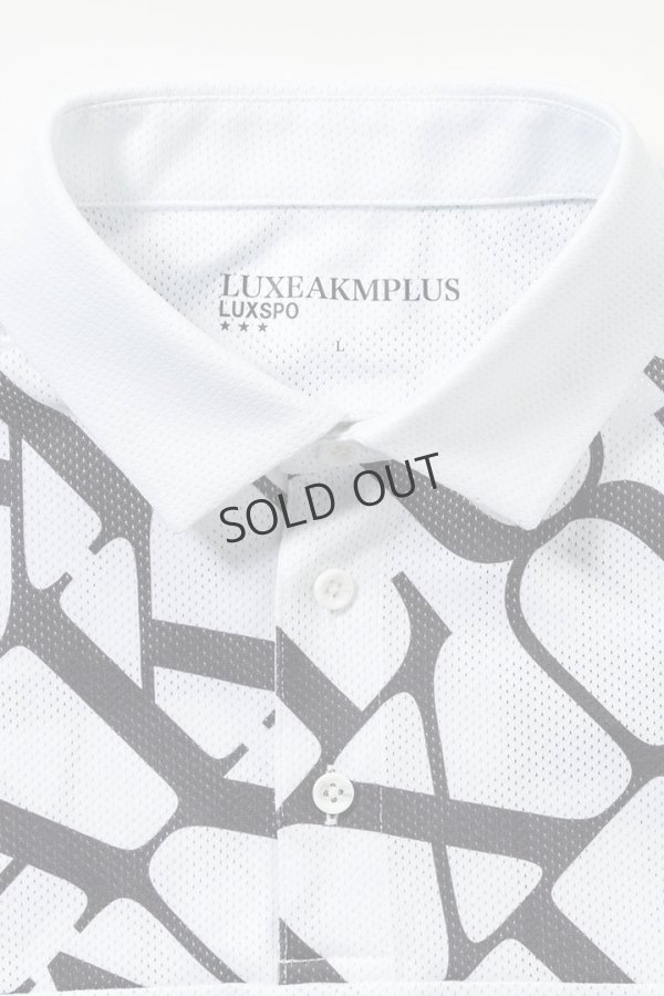 画像10: {SOLD}LUXEAKMPLUS リュクスエイケイエムプラス ゴルフ ダイアゴナルパターン半袖ポロシャツ(吸水速乾){-BES} (10)