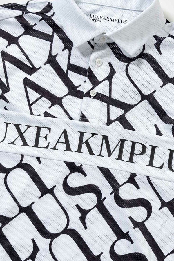 画像11: LUXEAKMPLUS リュクスエイケイエムプラス ゴルフ ダイアゴナルパターン半袖ポロシャツ(吸水速乾){-BES} (11)