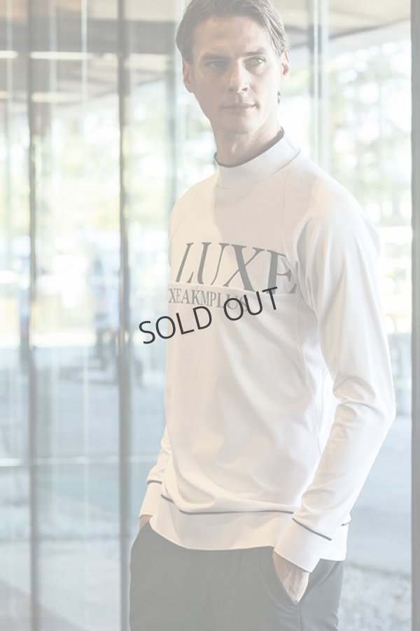 画像2: {SOLD}LUXEAKMPLUS リュクスエイケイエムプラス ゴルフ フロントロゴモックネックロングTシャツ{-BDA} (2)