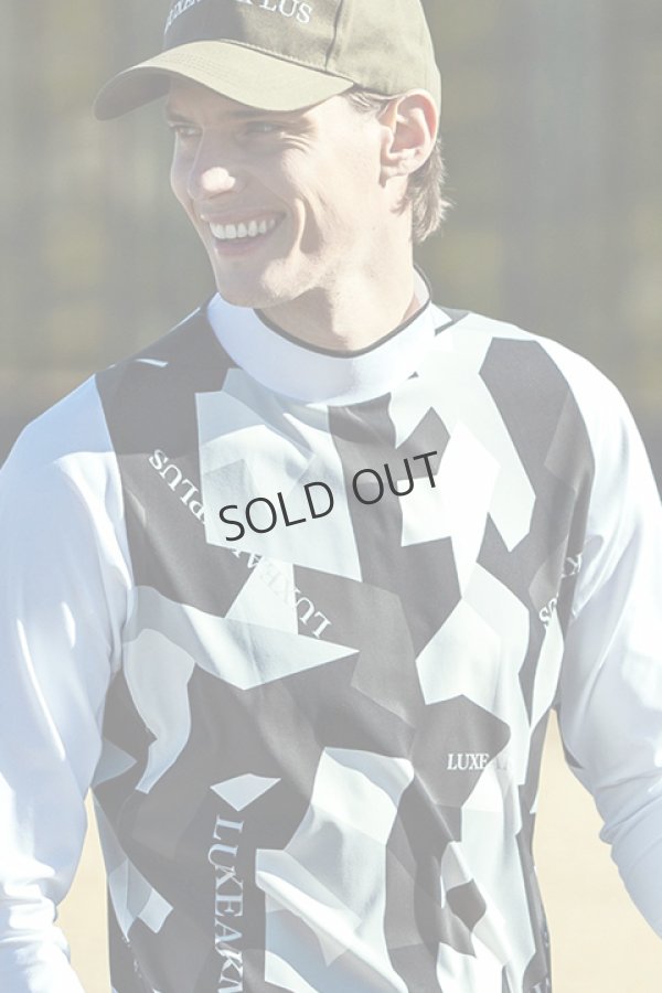 画像4: LUXEAKMPLUS リュクスエイケイエムプラス ゴルフ カモ柄モックネックロングTシャツ{-BDA} (4)