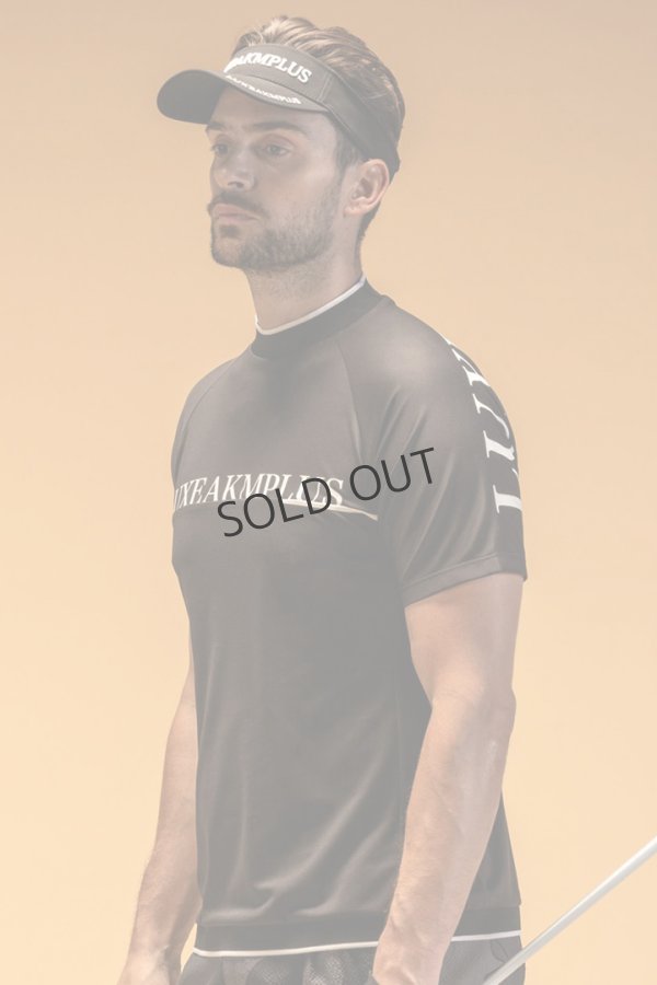 画像3: LUXEAKMPLUS リュクスエイケイエムプラス ゴルフ バックロゴ半袖モックネックTシャツ(吸水 / UVカット / 冷感){-BES} (3)