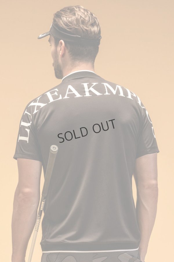 画像4: LUXEAKMPLUS リュクスエイケイエムプラス ゴルフ バックロゴ半袖モックネックTシャツ(吸水 / UVカット / 冷感){-BES} (4)