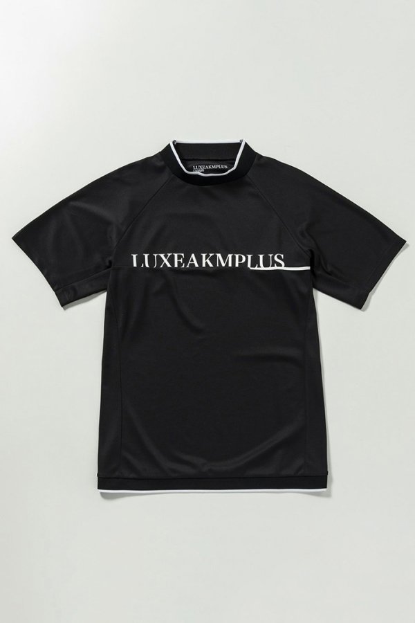画像9: LUXEAKMPLUS リュクスエイケイエムプラス ゴルフ バックロゴ半袖モックネックTシャツ(吸水 / UVカット / 冷感){-BES} (9)