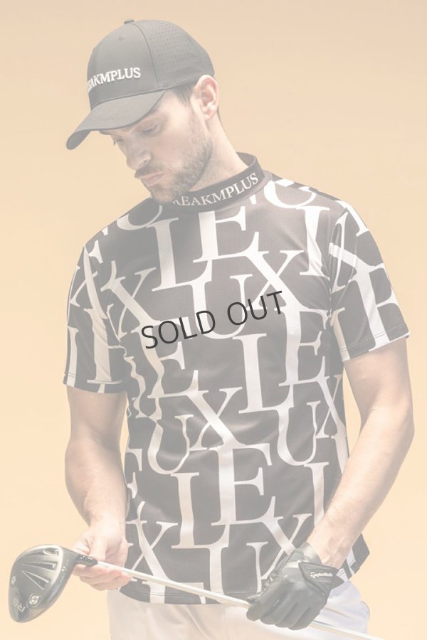 画像3: LUXEAKMPLUS リュクスエイケイエムプラス ゴルフ 総柄半袖モックネックTシャツ(吸水速乾){-BES} (3)
