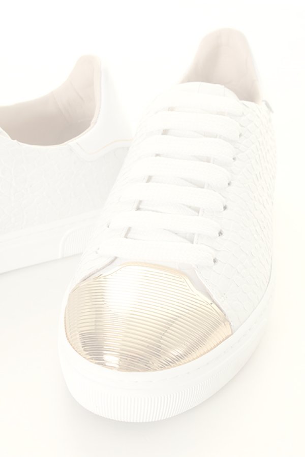 画像4:   LOUIS LEEMAN ルイリーマン LOW TOP SNEAKER WITH STRIPED CAPPED{LL0251-LOU-CSV-BIAOR-BNC-AGA} (4)