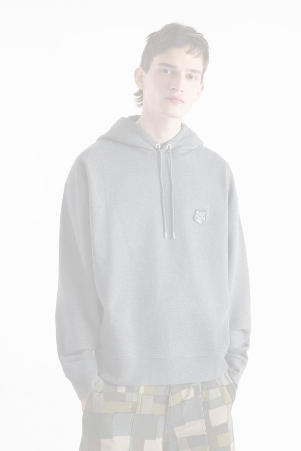 画像4:   MAISON KITSUNE メゾンキツネ ボールド フォックスヘッド パッチ オーバーサイズ フーディ {-BDA}  :LM00705KM0001H170-L  (4)