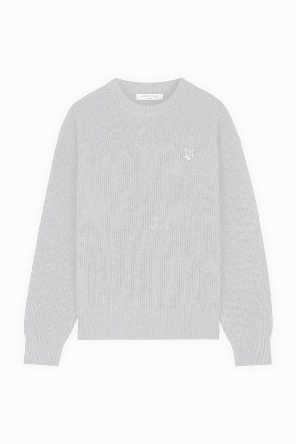 画像1:   MAISON KITSUNE メゾンキツネ ボールド フォックスヘッド パッチ コンフォート リブ ジャンパー {-BDA}  :LM00818KT1093H131  (1)