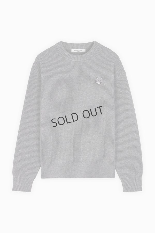 画像1: {SOLD}MAISON KITSUNE メゾンキツネ ボールド フォックスヘッド パッチ コンフォート リブ ジャンパー{-BDA} (1)