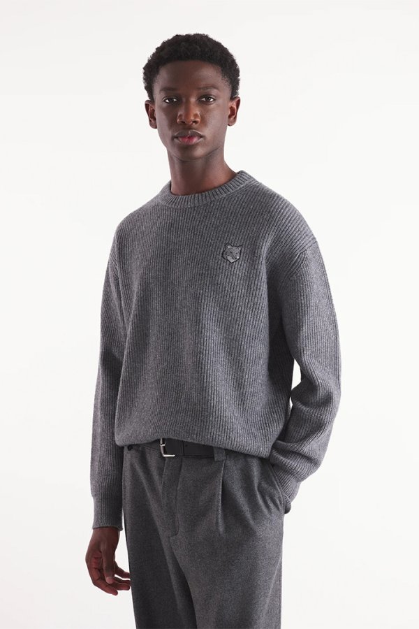 画像4: 【 30%OFF セール55,000円→38,500円】 MAISON KITSUNE メゾンキツネ ボールド フォックスヘッド パッチ コンフォート リブ ジャンパー{-BDA} (4)
