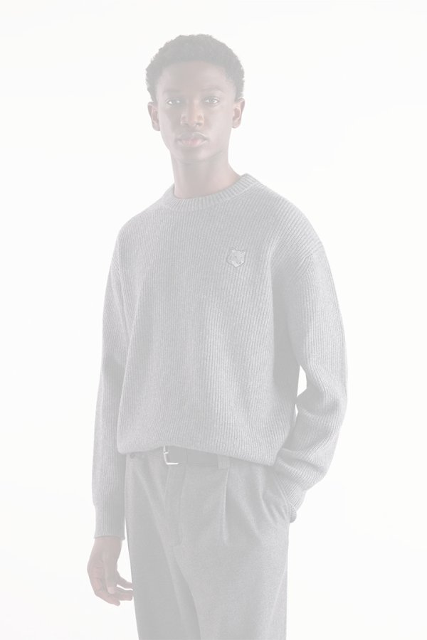 画像4:   MAISON KITSUNE メゾンキツネ ボールド フォックスヘッド パッチ コンフォート リブ ジャンパー {-BDA}  :LM00818KT1093H131  (4)