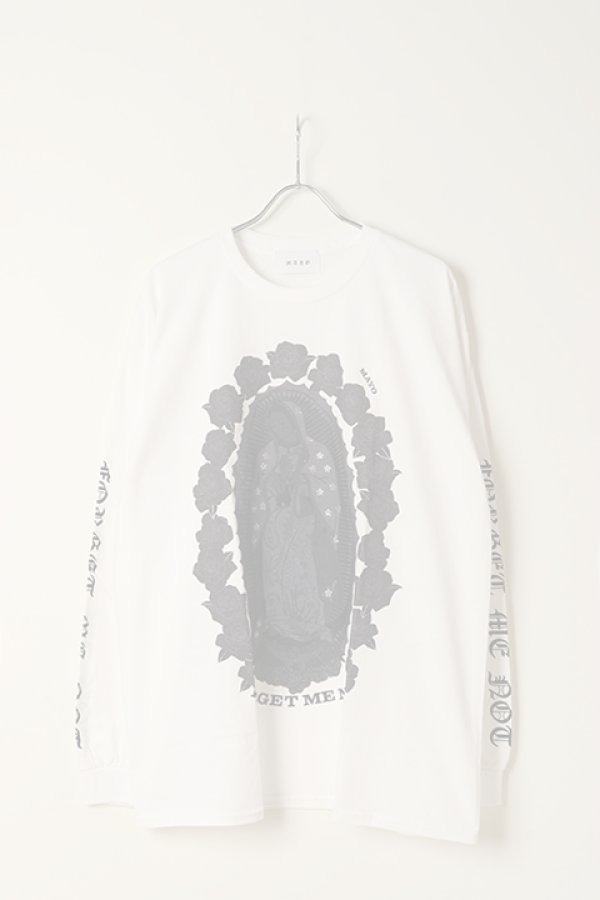 画像1:   SLAVE OF MAYO スレイブオブメイヨー DOUBLE NAME LIMITED ITEM Maria Tee L/S{MARIA-L/S-WHT/クリスタル-BBA} (1)
