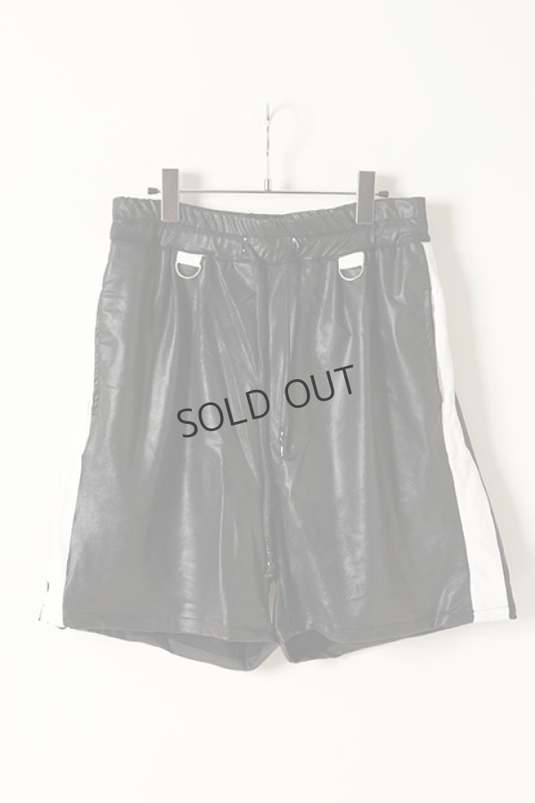画像1: {SOLD}FranCisT_MOR.K.S.  フランシストモークス Eco Leather Shorts{-BJA} (1)