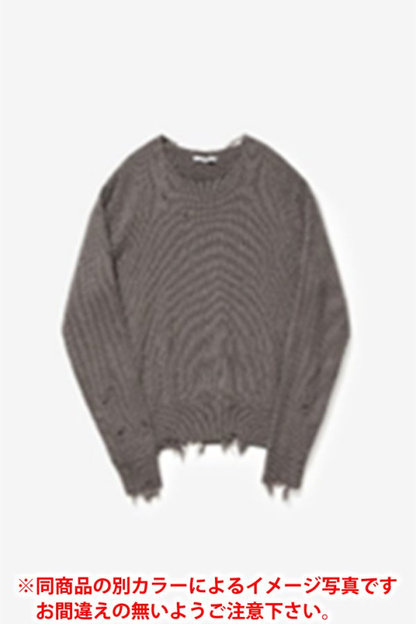 画像1: VEIN ヴェイン  WOOL CASHMERE KNIT DISTRESSED PULLOVER{VK62-312-BFA} (1)
