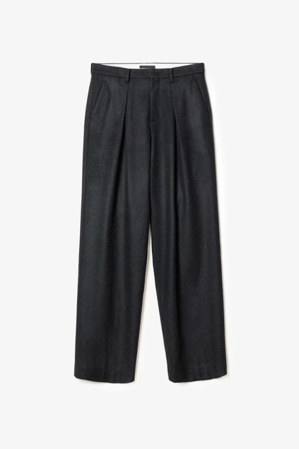 画像1: STILL ATTACHMENT スティル アタッチメント SP160 WO SHORT BEAVER CROSS TUCK WIDE TROUSERS{AP62-002-BFA} (1)