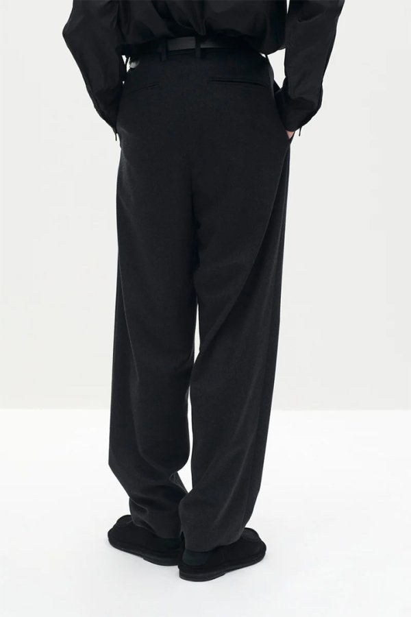 画像4: STILL ATTACHMENT スティル アタッチメント SP160 WO SHORT BEAVER CROSS TUCK WIDE TROUSERS{AP62-002-BFA} (4)