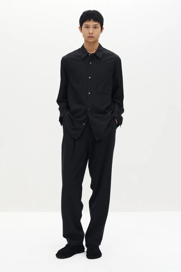 画像5: STILL ATTACHMENT スティル アタッチメント SP160 WO SHORT BEAVER CROSS TUCK WIDE TROUSERS{AP62-002-BFA} (5)