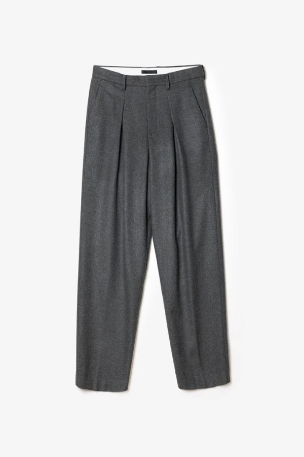 画像1: STILL ATTACHMENT スティル アタッチメント SP160 WO SHORT BEAVER CROSS TUCK WIDE TROUSERS{AP62-002-BFA} (1)