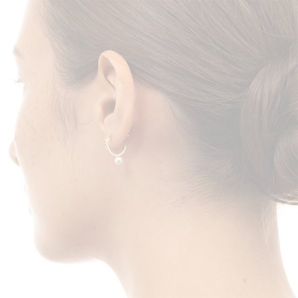 画像4:   Hirotaka ヒロタカ Manhattan Pearl Diamond Earring{-BAS} (4)