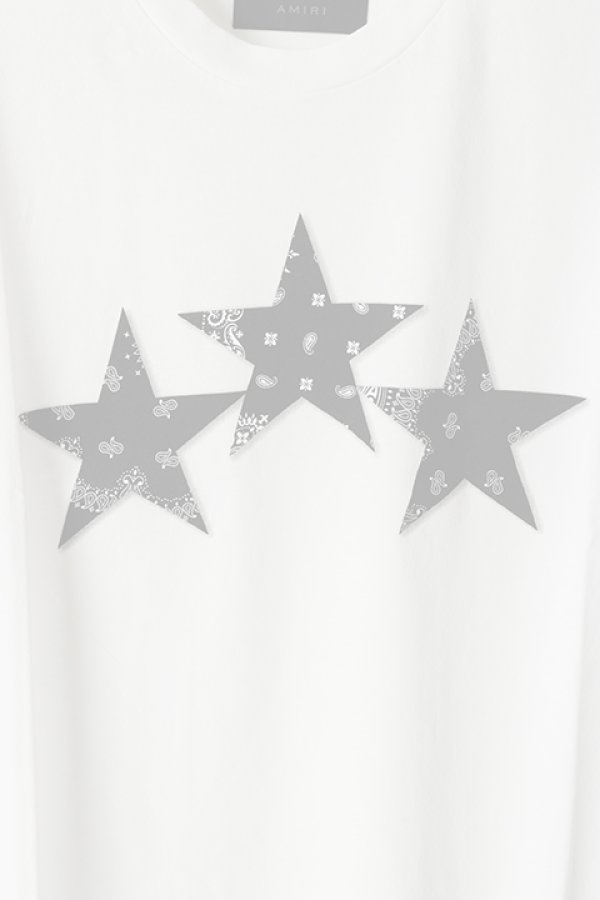画像4:  {SOLD} AMIRI アミリ BANDANA STARS TEE {-BAS}  :MJGT007-WHT  (4)