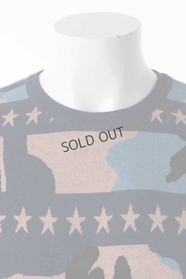 画像2: {SOLD}Marbles マーブルズ Double Jaquard Star Border Camouflage Knit{-AFS} (2)